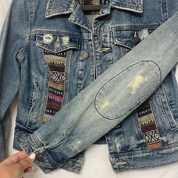 Free People Aztec Baja Denim Jacket *NWOT* - Picture 5 of 10